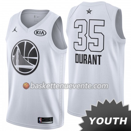 Maillot Basket Golden State Warriors Kevin Durant 35 2018 All-Star Jordan Brand Blanc Swingman - Enfant